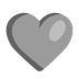 Bagaimana Grey Heart emoji terlihat di Microsoft.