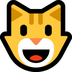 Bagaimana Grinning Cat emoji terlihat di Microsoft.