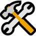 Bagaimana Hammer and Wrench emoji terlihat di Microsoft.