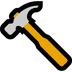 Bagaimana Hammer emoji terlihat di Microsoft.