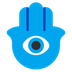 Bagaimana Hamsa emoji terlihat di Microsoft.