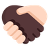 Bagaimana Handshake: Dark Skin Tone, Light Skin Tone emoji terlihat di Microsoft.