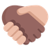 Bagaimana Handshake: Medium-Dark Skin Tone, Medium-Light Skin Tone emoji terlihat di Microsoft.