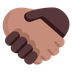 Bagaimana Handshake: Medium Skin Tone, Dark Skin Tone emoji terlihat di Microsoft.