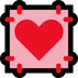 Bagaimana Heart Decoration emoji terlihat di Microsoft.