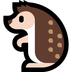 Bagaimana Hedgehog emoji terlihat di Microsoft.