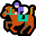 Hoe Jockey op renpaard: lichte huidskleur emoji eruit ziet op Microsoft.