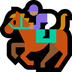 Hoe Jockey op renpaard: getinte huidskleur emoji eruit ziet op Microsoft.