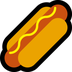 Hoe Hotdog emoji eruit ziet op Microsoft.