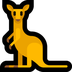 Bagaimana Kangaroo emoji terlihat di Microsoft.