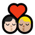 Bagaimana Kiss: Man, Man, Light Skin Tone, Medium-Light Skin Tone emoji terlihat di Microsoft.