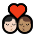 Bagaimana Kiss: Man, Man, Light Skin Tone, Medium Skin Tone emoji terlihat di Microsoft.