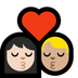 Bagaimana Kiss: Woman, Man, Light Skin Tone, Medium-Light Skin Tone emoji terlihat di Microsoft.