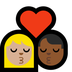 Bagaimana Kiss: Woman, Man, Medium-Light Skin Tone, Medium-Dark Skin Tone emoji terlihat di Microsoft.