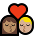 Bagaimana Kiss: Woman, Man, Medium Skin Tone, Medium-Light Skin Tone emoji terlihat di Microsoft.