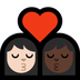 Bagaimana Kiss: Woman, Woman, Light Skin Tone, Dark Skin Tone emoji terlihat di Microsoft.