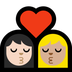 Bagaimana Kiss: Woman, Woman, Light Skin Tone, Medium-Light Skin Tone emoji terlihat di Microsoft.