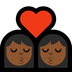 Bagaimana Kiss: Woman, Woman, Medium-Dark Skin Tone emoji terlihat di Microsoft.