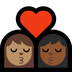 Bagaimana Kiss: Woman, Woman, Medium Skin Tone, Medium-Dark Skin Tone emoji terlihat di Microsoft.