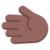 Bagaimana Leftwards Hand: Medium-Dark Skin Tone emoji terlihat di Microsoft.