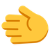 Bagaimana Leftwards Hand emoji terlihat di Microsoft.