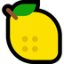 Bagaimana Lemon emoji terlihat di Microsoft.