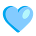 Bagaimana Light Blue Heart emoji terlihat di Microsoft.