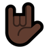 Bagaimana Love-You Gesture: Dark Skin Tone emoji terlihat di Microsoft.