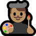 Bagaimana Man Artist: Medium Skin Tone emoji terlihat di Microsoft.