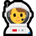 Bagaimana Man Astronaut emoji terlihat di Microsoft.