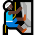 Bagaimana Man Climbing: Dark Skin Tone emoji terlihat di Microsoft.