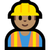 Bagaimana Man Construction Worker: Medium Skin Tone emoji terlihat di Microsoft.