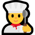 Bagaimana Man Cook emoji terlihat di Microsoft.