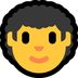 Bagaimana Man: Curly Hair emoji terlihat di Microsoft.