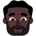 Bagaimana Man: Dark Skin Tone, Beard emoji terlihat di Microsoft.