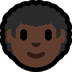 Bagaimana Man: Dark Skin Tone, Curly Hair emoji terlihat di Microsoft.