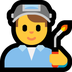 Bagaimana Man Factory Worker emoji terlihat di Microsoft.