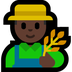 Bagaimana Man Farmer: Dark Skin Tone emoji terlihat di Microsoft.