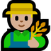 Bagaimana Man Farmer: Medium-Light Skin Tone emoji terlihat di Microsoft.