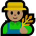 Bagaimana Man Farmer: Medium Skin Tone emoji terlihat di Microsoft.