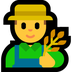 Bagaimana Man Farmer emoji terlihat di Microsoft.