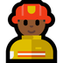 Bagaimana Man Firefighter: Medium-Dark Skin Tone emoji terlihat di Microsoft.