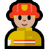 Bagaimana Man Firefighter: Medium-Light Skin Tone emoji terlihat di Microsoft.