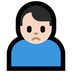 Bagaimana Man Frowning: Light Skin Tone emoji terlihat di Microsoft.