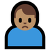 Bagaimana Man Frowning: Medium Skin Tone emoji terlihat di Microsoft.