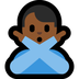 Bagaimana Man Gesturing NO: Medium-Dark Skin Tone emoji terlihat di Microsoft.