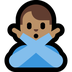 Bagaimana Man Gesturing NO: Medium Skin Tone emoji terlihat di Microsoft.