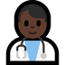 Bagaimana Man Health Worker: Dark Skin Tone emoji terlihat di Microsoft.