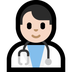 Bagaimana Man Health Worker: Light Skin Tone emoji terlihat di Microsoft.