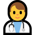 Bagaimana Man Health Worker emoji terlihat di Microsoft.